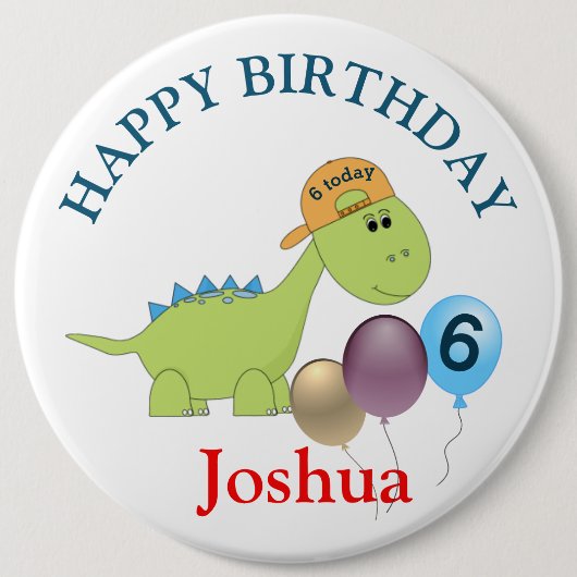 Personalisiertes Abzeichen zum Geburtstag - 6 Heut Button (Vorderseite)