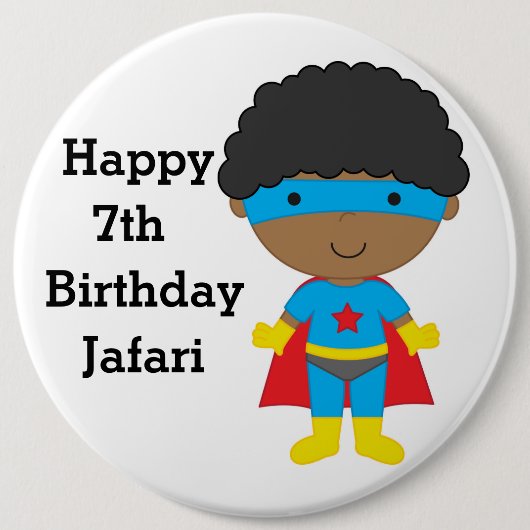 Personalisiertes Abzeichen zum Geburtstag - Happy Button (Vorderseite)