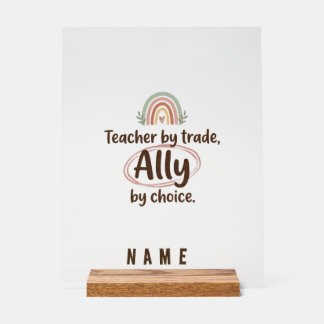 Personalisiertes Acryl-Schild Lehrer-Verbündeter - Acrylschild
