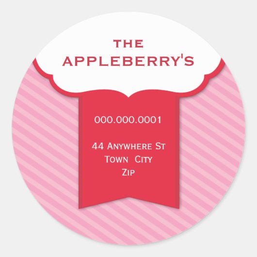 PERSONALISIERTES ADRESSE-ETIKETT: Laptop 1 Runder Aufkleber (Vorderseite)