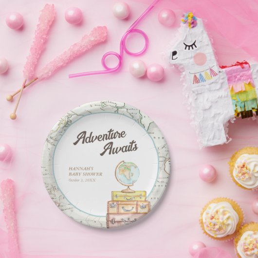 Personalisiertes Adventure erwartet Baby Shower Te Pappteller (Party)