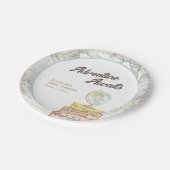 Personalisiertes Adventure erwartet Baby Shower Te Pappteller (Schrägansicht)