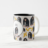 Personalisiertes Affen-Schimpansen- und Bananenmus Zweifarbige Tasse (VorderseiteRechts)