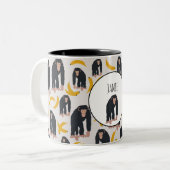Personalisiertes Affen-Schimpansen- und Bananenmus Zweifarbige Tasse (Vorderseite Links)