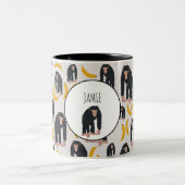 Personalisiertes Affen-Schimpansen- und Bananenmus Zweifarbige Tasse (Mittel)