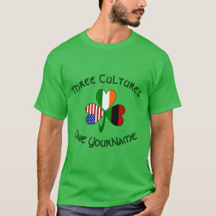 Personalisiertes afrikanisches Irland USA Shamrock T-Shirt