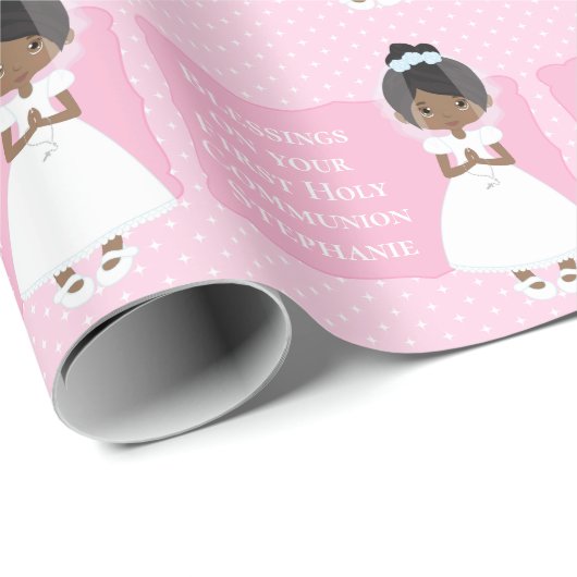 Personalisiertes Afrikanisches Mädchen der ersten Geschenkpapier (Rolleneckpunkt)