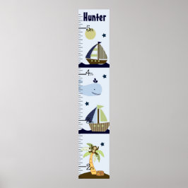 Personalisiertes Ahoy Mate/Sailboat/Whale Wachstum Poster