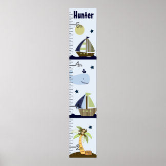 Personalisiertes Ahoy Mate/Sailboat/Whale Wachstum Poster
