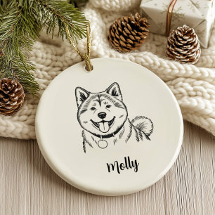 Personalisiertes Akita-Hunde-Weihnachten Keramik Ornament