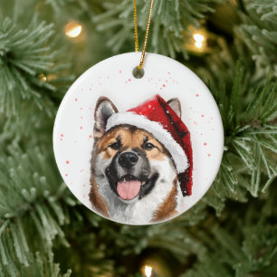 Personalisiertes Akita-Hunde-Weihnachten Keramik Ornament