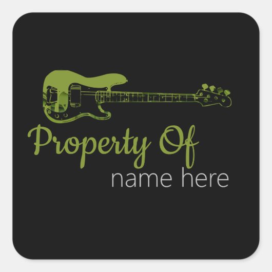 Personalisiertes akustisches Gitarrenlogo Quadratischer Aufkleber (Vorderseite)