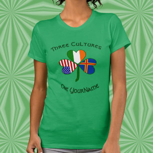 Personalisiertes Åland Irland USA Shamrock Damen T-Shirt