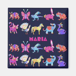 Personalisiertes Alebrije mexikanische Tiere Kunst Magnet