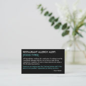 Personalisiertes Allergikerrestaurant & ICE Card - Visitenkarte (Stehend Vorderseite)