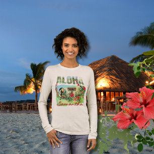 Personalisiertes Aloha Tropisches Paradies Doppels Tri-Blend Shirt