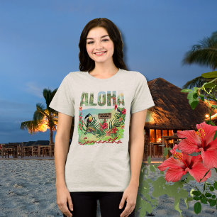 Personalisiertes Aloha Tropisches Paradies Doppels Tri-Blend Shirt