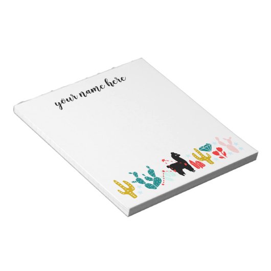 Personalisiertes Alpaca Notepad Notizblock (angewinkelt)