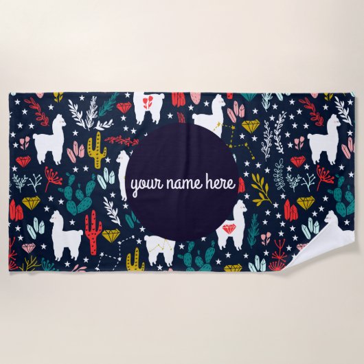 Personalisiertes Alpaka-Badetuch Strandtuch (Vorderseite)
