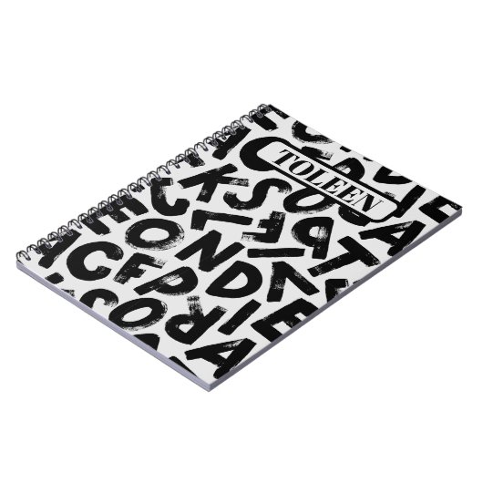 Personalisiertes Alphabet-Buchstabenmuster Notizblock (Linke Seite)