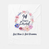 Personalisiertes Alter 94 Jahre geliebt Fleecedecke (Vorderseite)