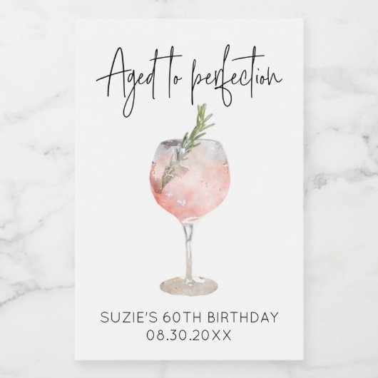 Personalisiertes Alter bis Perfection Mini Weinetikett (Einzelnes Label)