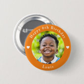 Personalisiertes Alter, Foto und Name Geburtsorang Button (Vorne & Hinten)