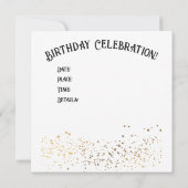 Personalisiertes Alter Geburtstag Einladung Gold G (Rückseite)