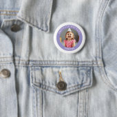 Personalisiertes Alter, Name und Foto Geburtstag Button (Beispiel)
