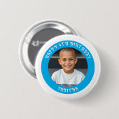 Personalisiertes Alter, Name und Foto Geburtstag Button (Vorne & Hinten)