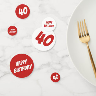 Personalisiertes Alter - Rot und Weiß Geburtstag Konfetti
