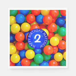 Personalisiertes Alter und Name Ball Pit Themed Bi Serviette