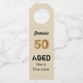 Personalisiertes Alter wie ein guter Wein 50. Gebu Flaschenanhänger (Vorderseite)