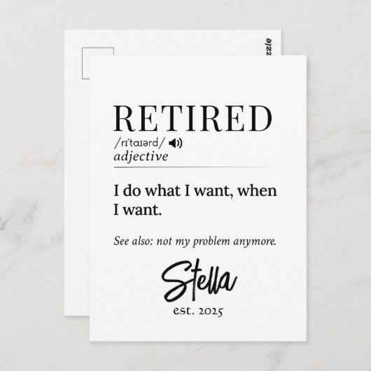 Personalisiertes Altersvorsorgegeschenk - "Lehnsuc Postkarte (Vorne/Hinten)