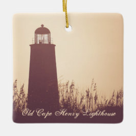 Personalisiertes Altes Kap Henry Leuchtturm Weihna Keramikornament