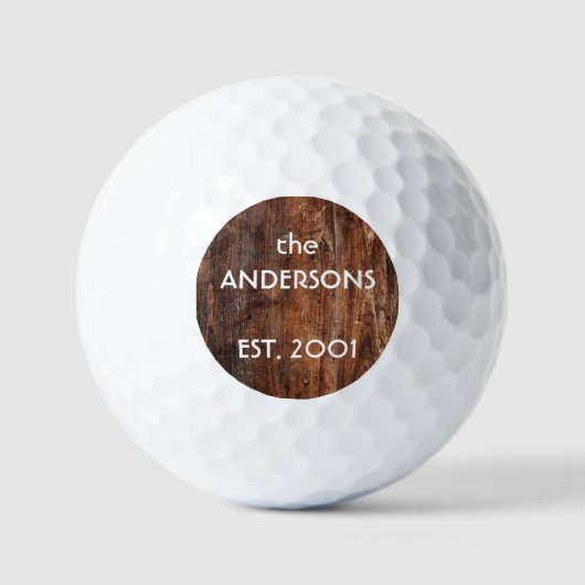 Personalisiertes altes rustikales Holz Golfball (Vorderseite)