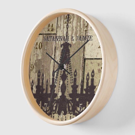 Personalisiertes altes rustikales Holz sieht Lüste Wanduhr (Winkel)
