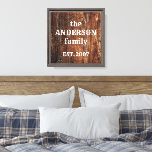 Personalisiertes altes rustikales Holzdesign Leinwanddruck