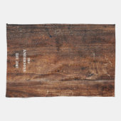 Personalisiertes altes rustikales Kratzerholz Geschirrtuch (Horizontal)
