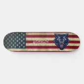 Personalisiertes American Blue Wolve Skateboard (Horizontal)