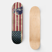 Personalisiertes American Skeleton Pirate Skateboa Skateboard (Vorderseite)