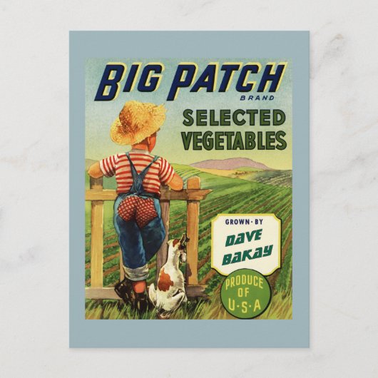 Personalisiertes amerikanisches Farm Boy Vintage P Postkarte (Vorderseite)
