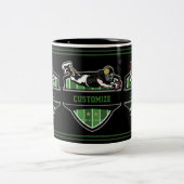Personalisiertes amerikanisches Fußballthema Two-T Zweifarbige Tasse (Mittel)