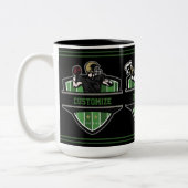 Personalisiertes amerikanisches Fußballthema Two-T Zweifarbige Tasse (Links)