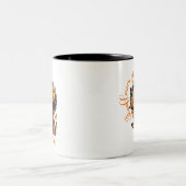 Personalisiertes amerikanisches Sonnenblumenmädche Zweifarbige Tasse (Mittel)