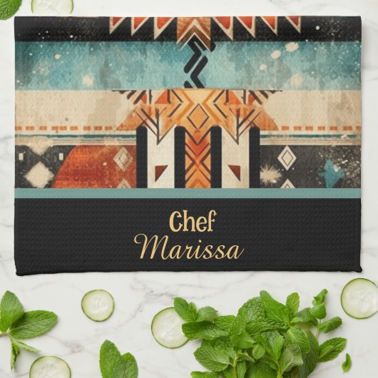 Personalisiertes amerikanisches Südwestdesign Geschirrtuch (Gefaltet)