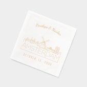Personalisiertes Amsterdam Wedding Napkins Gold Fo Servietten Mit Folie (Links)
