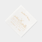 Personalisiertes Amsterdam Wedding Napkins Gold Fo Servietten Mit Folie (Rechts)