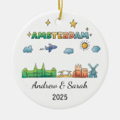 Personalisiertes Amsterdamer Ornament, Niederlande Keramik Ornament (Vorne)