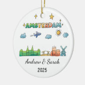 Personalisiertes Amsterdamer Ornament, Niederlande Keramik Ornament (Links)